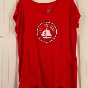 St. John’s Bay short sleeve red top new no tags XL